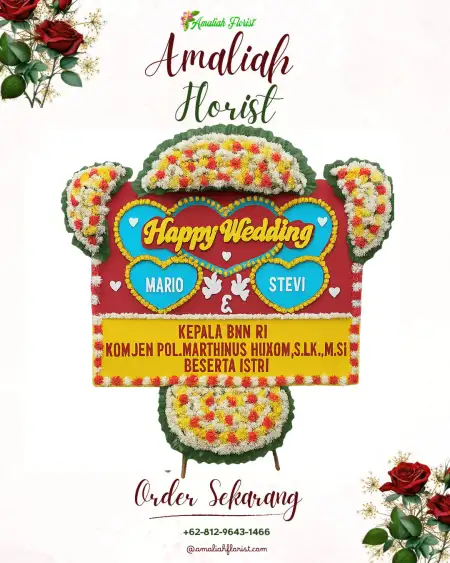 Papan Bunga Pernikahan Ginandong